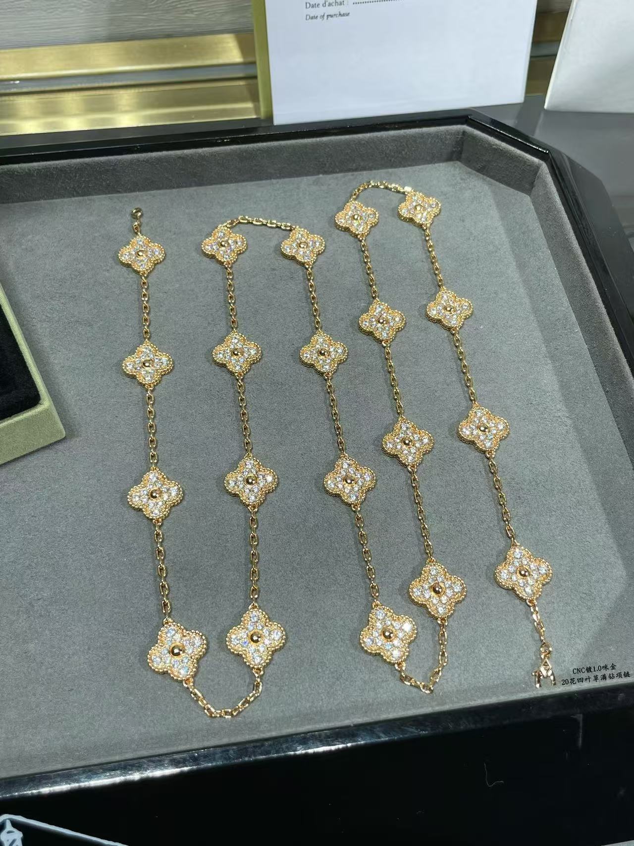 [Regal Gem]CLOVER 20 MOTIFS FULL-DIAMOND NECKLACE