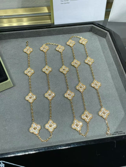 [Regal Gem]CLOVER 20 MOTIFS FULL-DIAMOND NECKLACE
