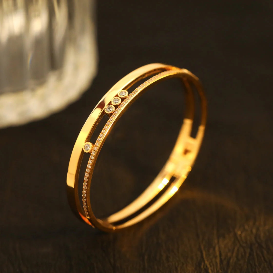 [Regal Gem]Move Romane Diamond Bangle Bracelet