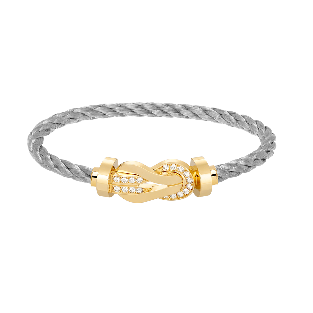 [Regal Gem]CHANCE LARGE 8 FIGURE BUCKLE HALF DIAMOND BRACELET GOLD