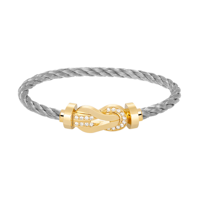 [Regal Gem]CHANCE LARGE 8 FIGURE BUCKLE HALF DIAMOND BRACELET GOLD