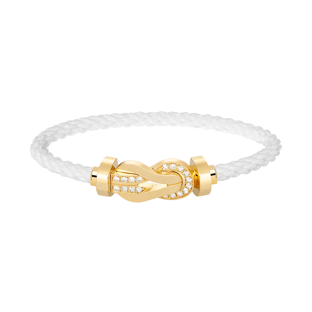 [Regal Gem]CHANCE LARGE 8 FIGURE BUCKLE HALF DIAMOND BRACELET GOLD