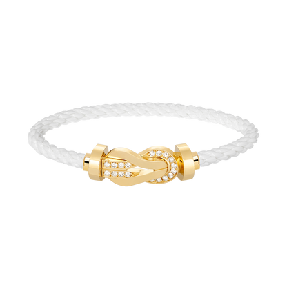 [Regal Gem]CHANCE LARGE 8 FIGURE BUCKLE HALF DIAMOND BRACELET GOLD