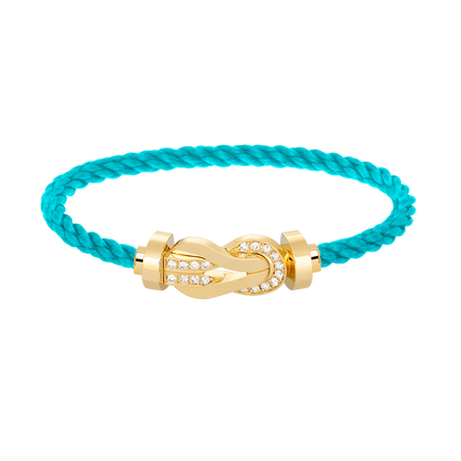 [Regal Gem]CHANCE LARGE 8 FIGURE BUCKLE HALF DIAMOND BRACELET GOLD