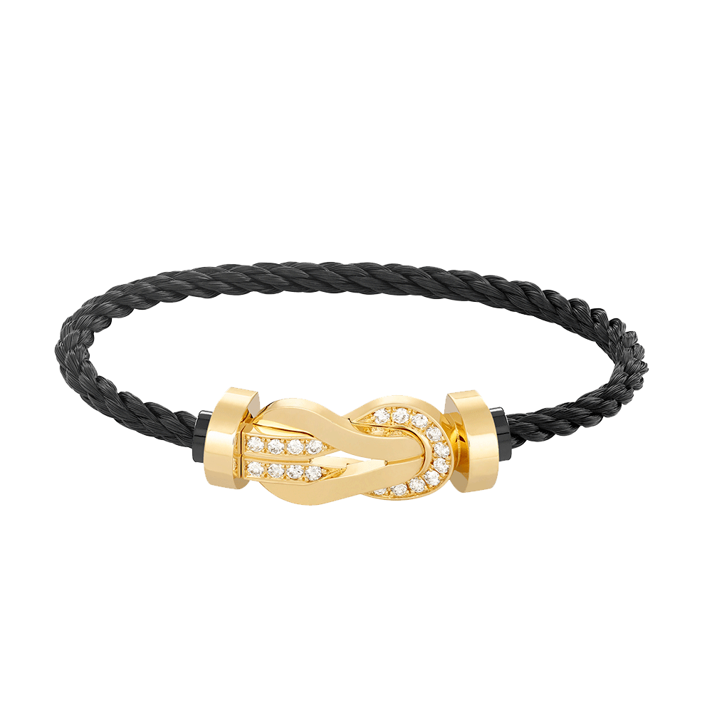 [Regal Gem]CHANCE LARGE 8 FIGURE BUCKLE HALF DIAMOND BRACELET GOLD