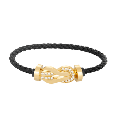 [Regal Gem]CHANCE LARGE 8 FIGURE BUCKLE HALF DIAMOND BRACELET GOLD
