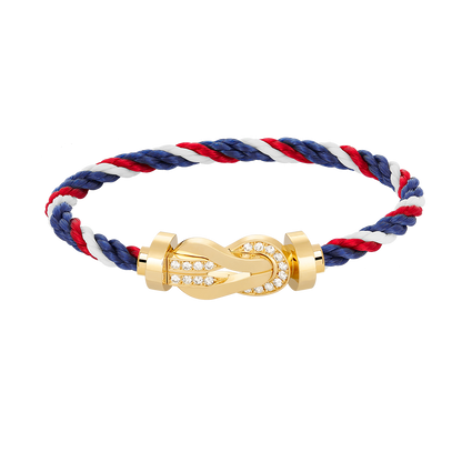 [Regal Gem]CHANCE LARGE 8 FIGURE BUCKLE HALF DIAMOND BRACELET GOLD