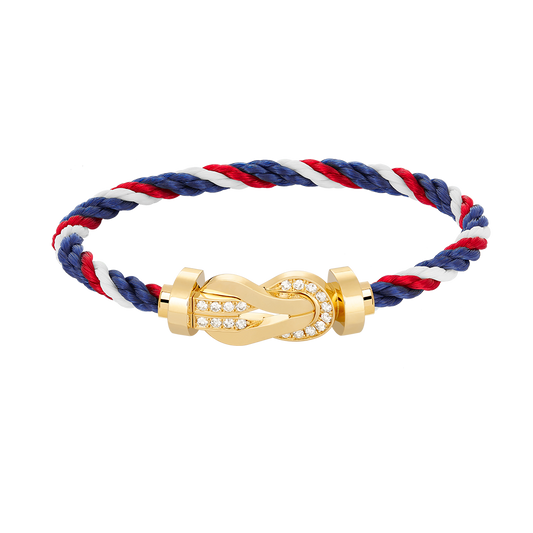 [Regal Gem]CHANCE LARGE 8 FIGURE BUCKLE HALF DIAMOND BRACELET GOLD