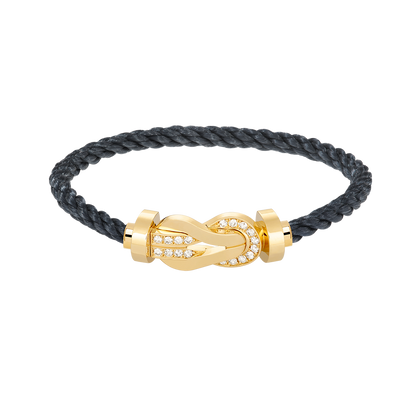 [Regal Gem]CHANCE LARGE 8 FIGURE BUCKLE HALF DIAMOND BRACELET GOLD