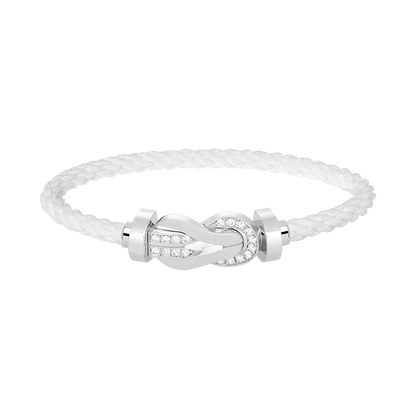 [Regal Gem]CHANCE LARGE 8 FIGURE BUCKLE HALF DIAMOND BRACELET SILVER