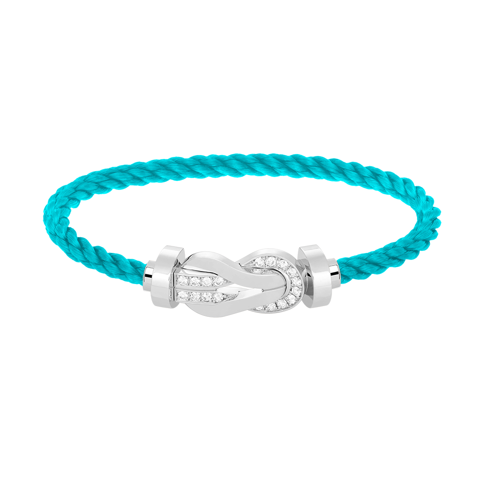 [Regal Gem]CHANCE LARGE 8 FIGURE BUCKLE HALF DIAMOND BRACELET SILVER