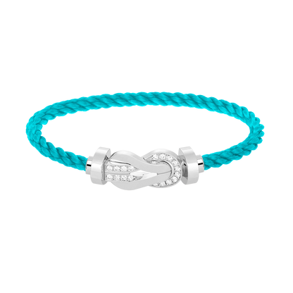 [Regal Gem]CHANCE LARGE 8 FIGURE BUCKLE HALF DIAMOND BRACELET SILVER