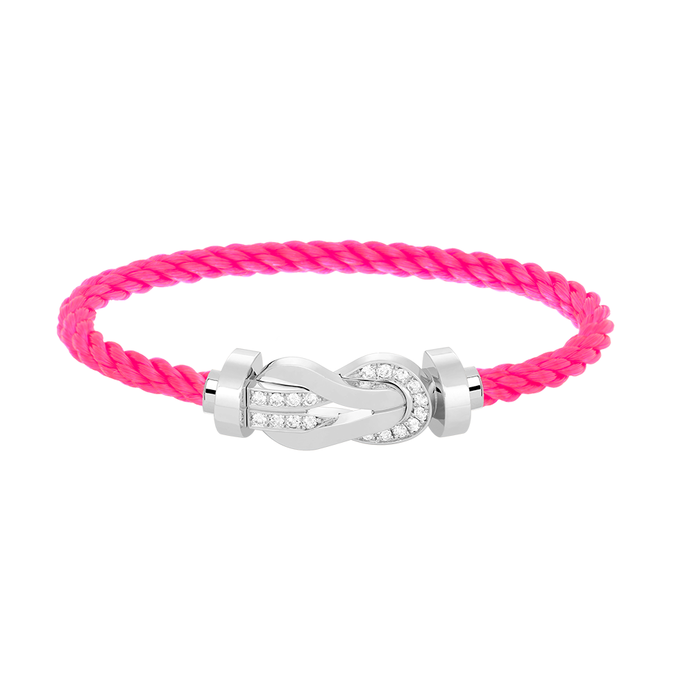 [Regal Gem]CHANCE LARGE 8 FIGURE BUCKLE HALF DIAMOND BRACELET SILVER