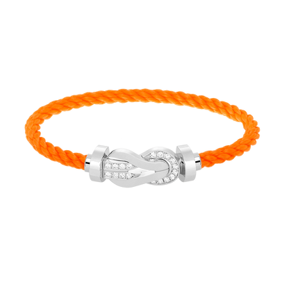 [Regal Gem]CHANCE LARGE 8 FIGURE BUCKLE HALF DIAMOND BRACELET SILVER