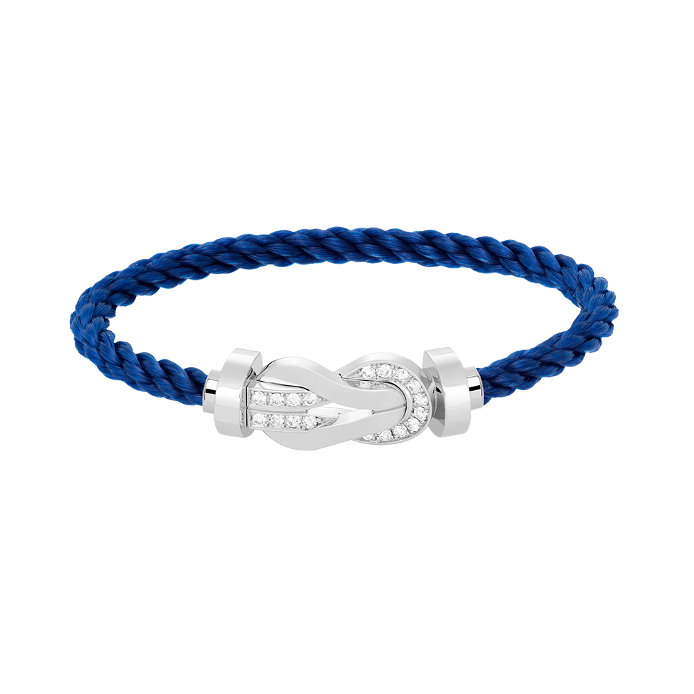 [Regal Gem]CHANCE LARGE 8 FIGURE BUCKLE HALF DIAMOND BRACELET SILVER