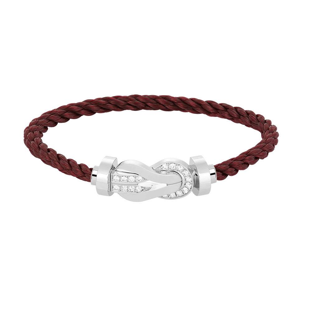 [Regal Gem]CHANCE LARGE 8 FIGURE BUCKLE HALF DIAMOND BRACELET SILVER
