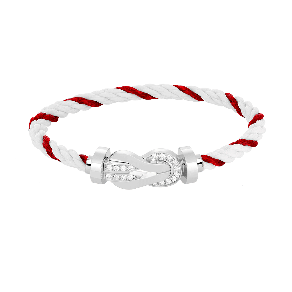 [Regal Gem]CHANCE LARGE 8 FIGURE BUCKLE HALF DIAMOND BRACELET SILVER