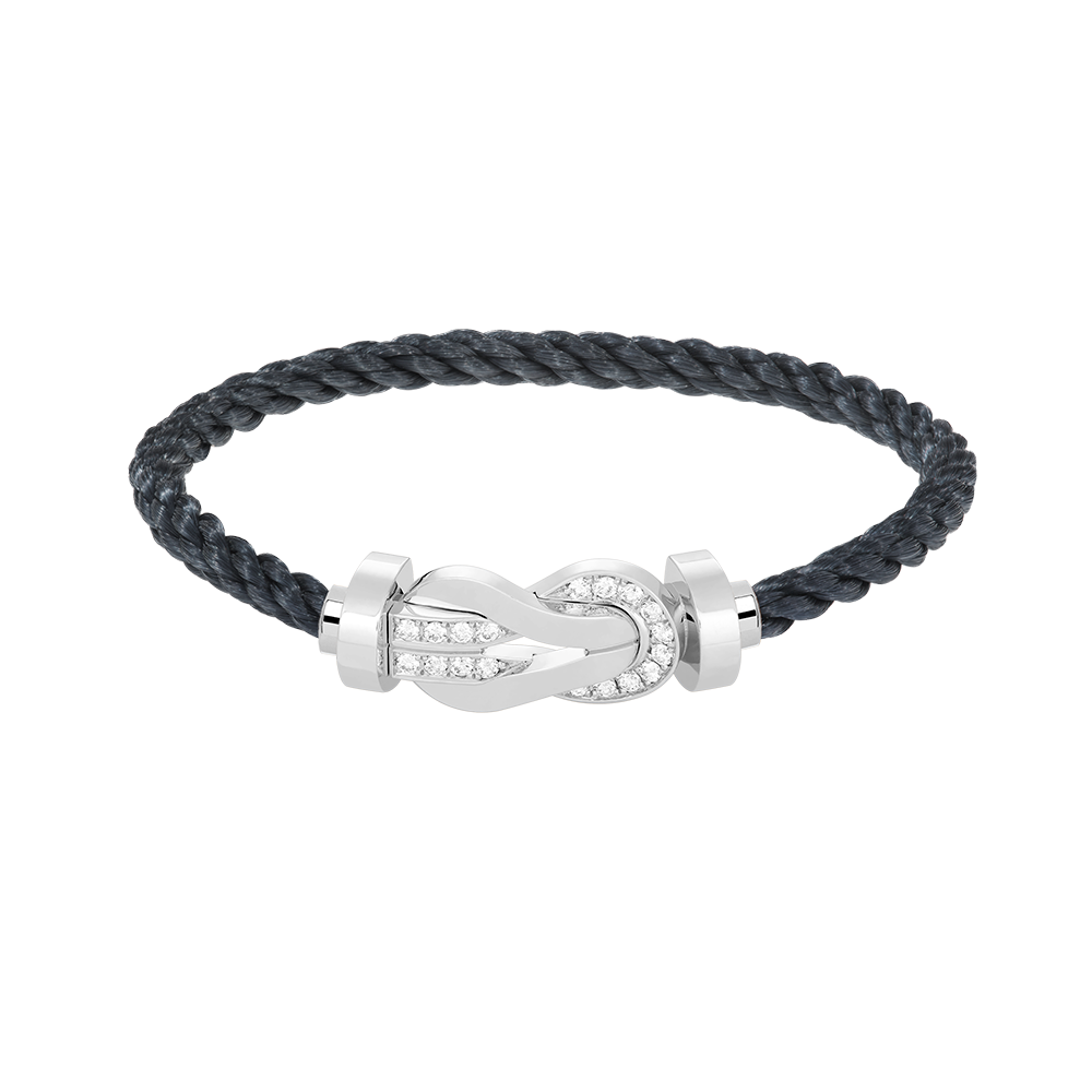 [Regal Gem]CHANCE LARGE 8 FIGURE BUCKLE HALF DIAMOND BRACELET SILVER