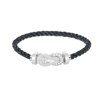 [Regal Gem]CHANCE LARGE 8 FIGURE BUCKLE HALF DIAMOND BRACELET SILVER