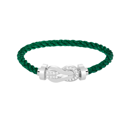 [Regal Gem]CHANCE LARGE 8 FIGURE BUCKLE HALF DIAMOND BRACELET SILVER