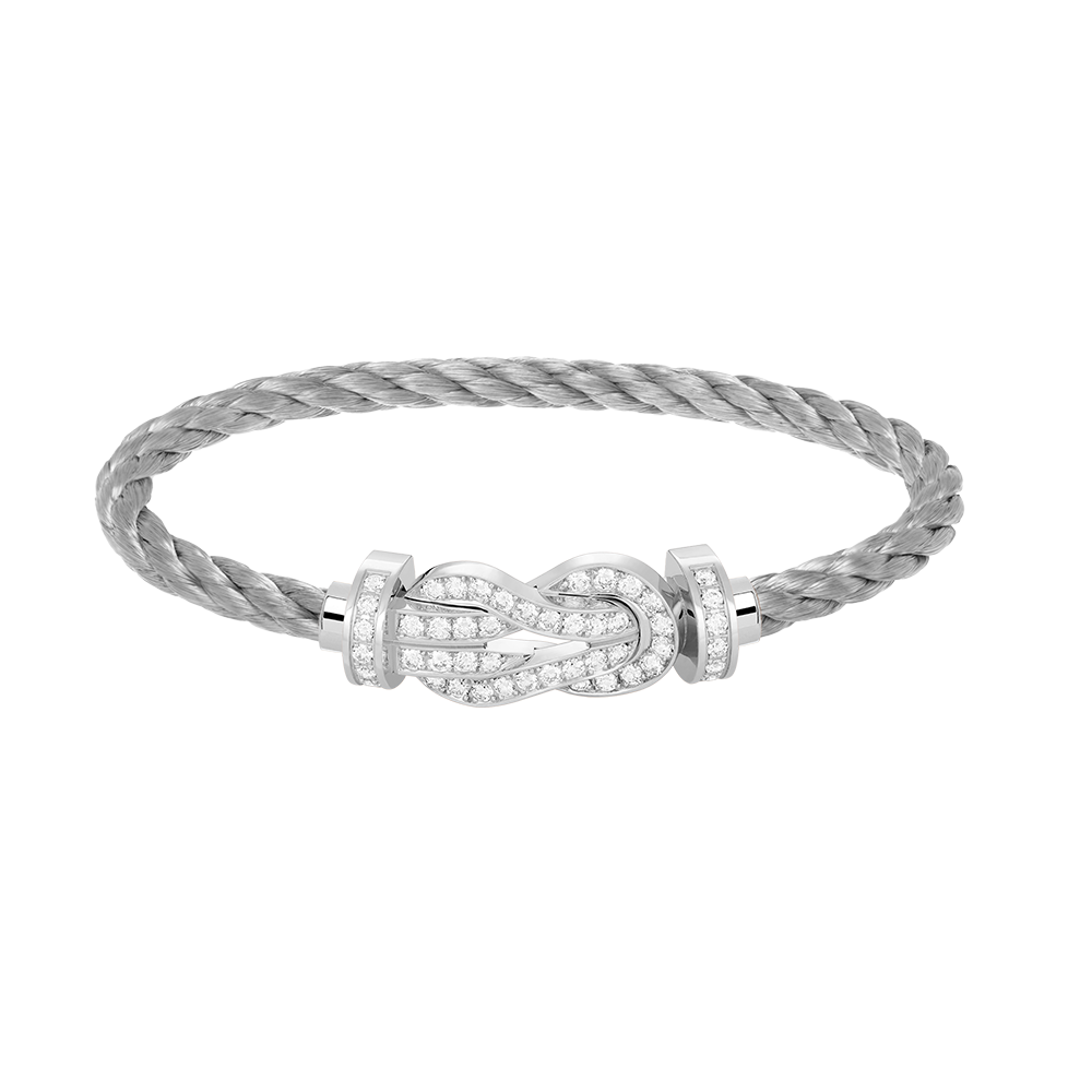 [Regal Gem]CHANCE LARGE 8 FIGURE BUCKLE FULL DIAMOND BRACELET SILVER