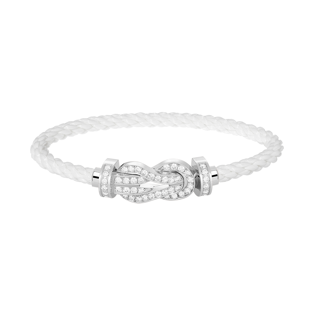 [Regal Gem]CHANCE LARGE 8 FIGURE BUCKLE FULL DIAMOND BRACELET SILVER
