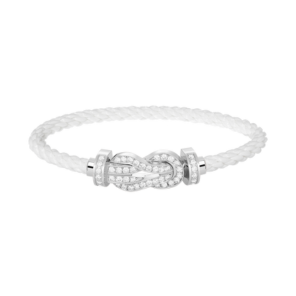 [Regal Gem]CHANCE LARGE 8 FIGURE BUCKLE FULL DIAMOND BRACELET SILVER