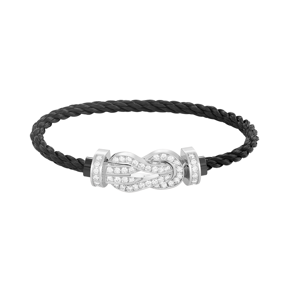 [Regal Gem]CHANCE LARGE 8 FIGURE BUCKLE FULL DIAMOND BRACELET SILVER