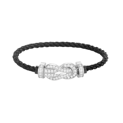 [Regal Gem]CHANCE LARGE 8 FIGURE BUCKLE FULL DIAMOND BRACELET SILVER