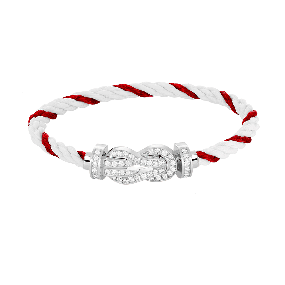 [Regal Gem]CHANCE LARGE 8 FIGURE BUCKLE FULL DIAMOND BRACELET SILVER