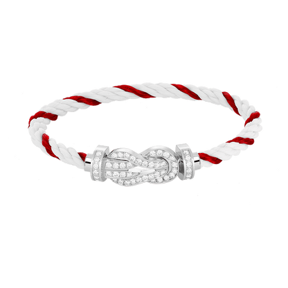 [Regal Gem]CHANCE LARGE 8 FIGURE BUCKLE FULL DIAMOND BRACELET SILVER