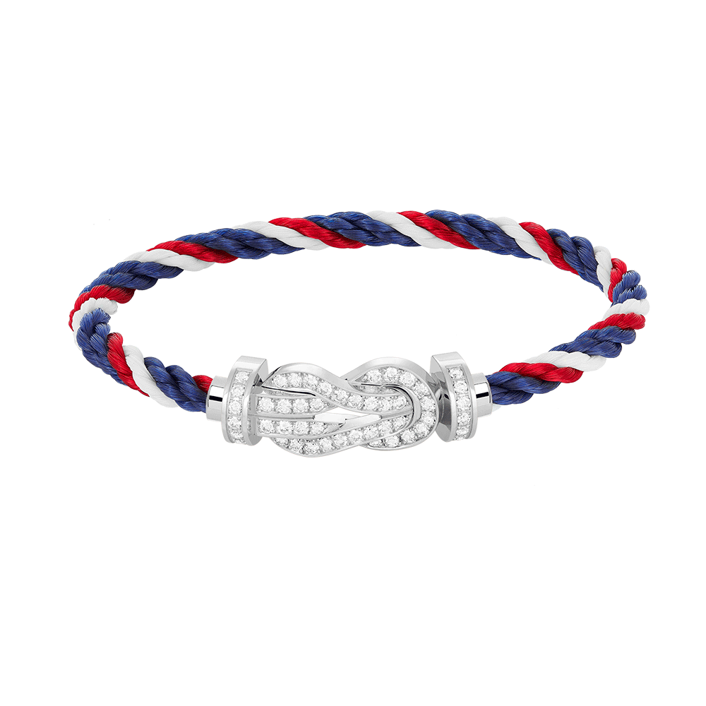 [Regal Gem]CHANCE LARGE 8 FIGURE BUCKLE FULL DIAMOND BRACELET SILVER