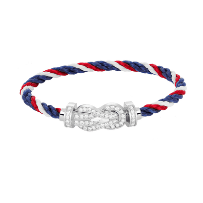 [Regal Gem]CHANCE LARGE 8 FIGURE BUCKLE FULL DIAMOND BRACELET SILVER