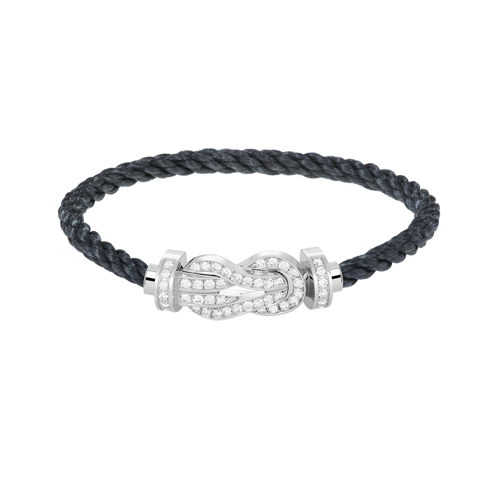 [Regal Gem]CHANCE LARGE 8 FIGURE BUCKLE FULL DIAMOND BRACELET SILVER