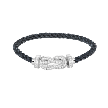 [Regal Gem]CHANCE LARGE 8 FIGURE BUCKLE FULL DIAMOND BRACELET SILVER