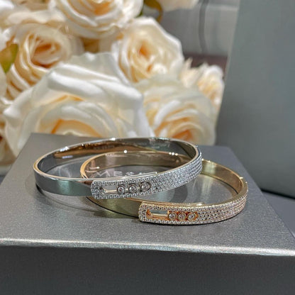 [Regal Gem]Move Noa Rose Gold Pavé Diamond Bangle Bracelet