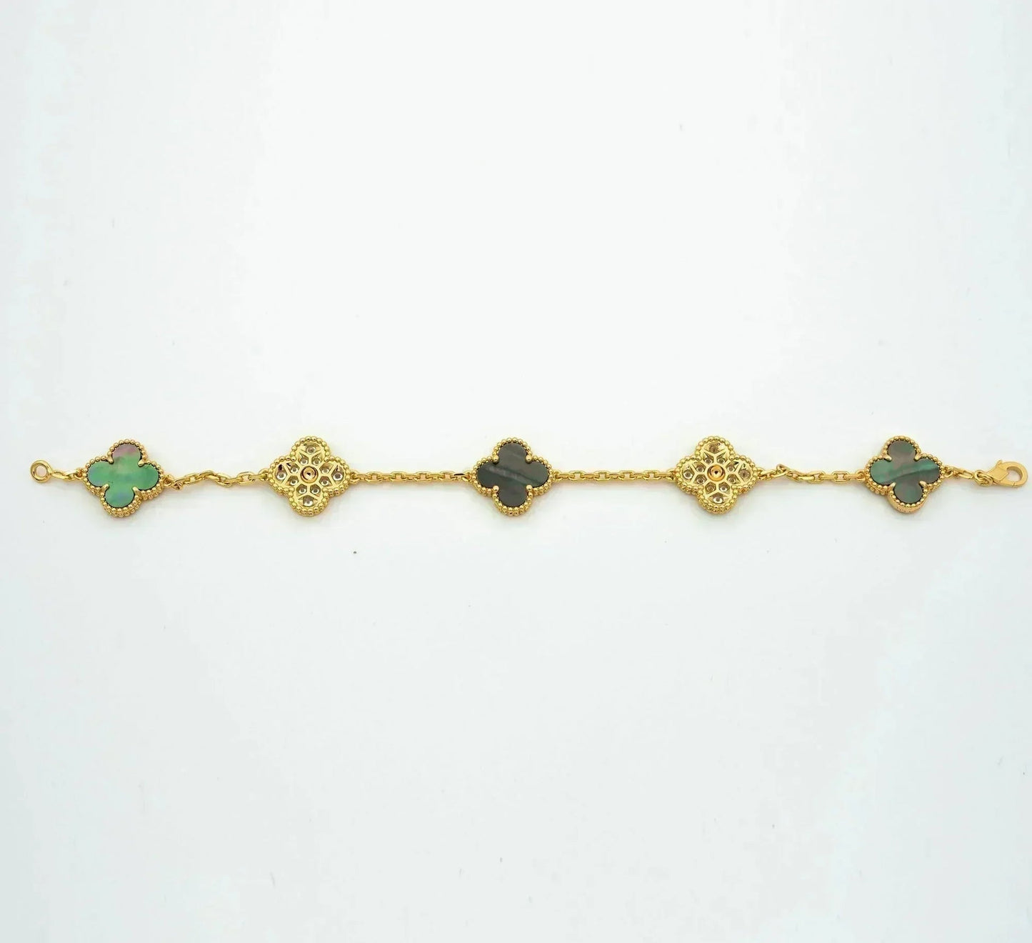 [Regal Gem] CLOVER 5 MOTIF GRAY MOP BRACELET COLLECTION