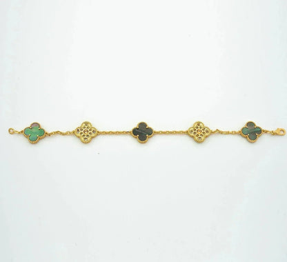 [Regal Gem] CLOVER 5 MOTIF GRAY MOP BRACELET COLLECTION