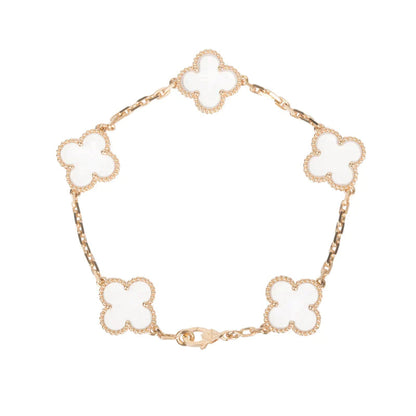 [Regal Gem]CLOVER 5 MOTIF ROCK CRYSTAL BRACELET