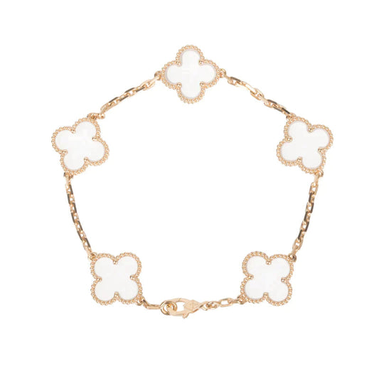 [Regal Gem]CLOVER 5 MOTIF ROCK CRYSTAL BRACELET