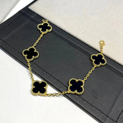 [Regal Gem] CLOVER 5 MOTIF ONYXS BRACELET COLLECTION