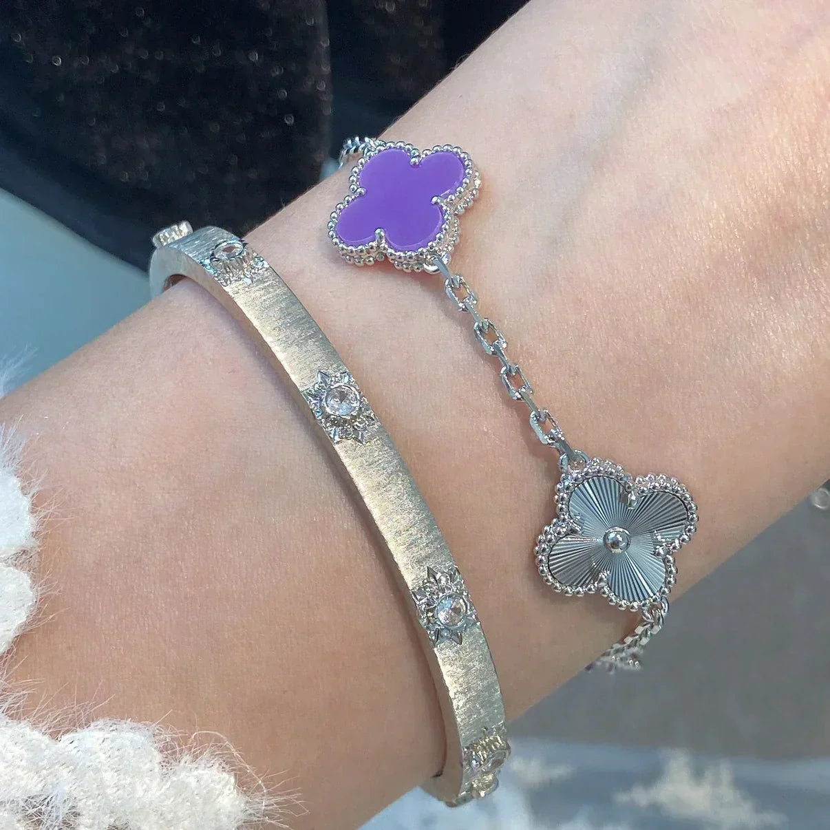[Regal Gem] CLOVER 5 MOTIF VIOLET BRACELET COLLECTION
