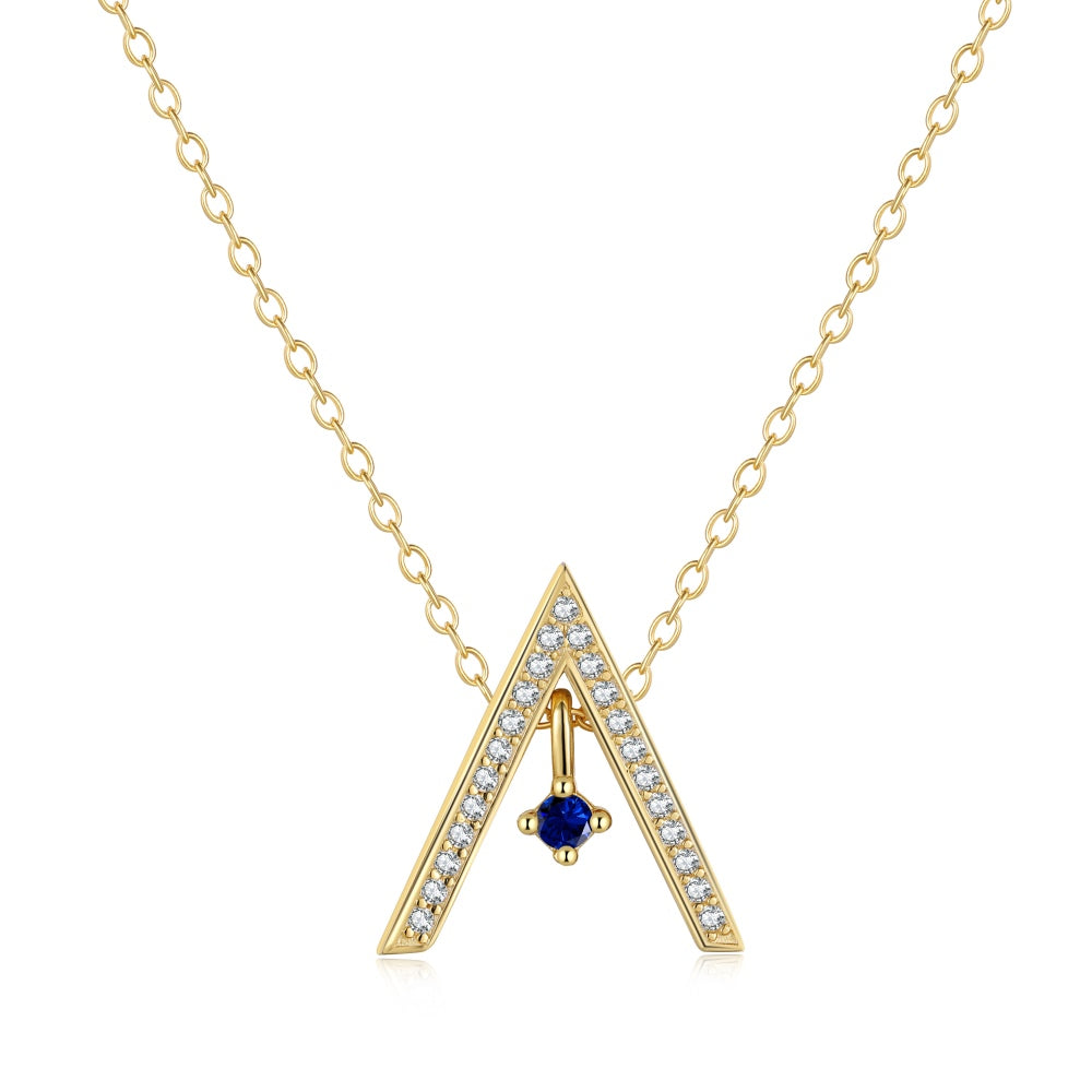 [Regal Gem Jewelry]Sparkling "A" Shape Necklace