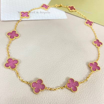 [Regal Gem Jewelry]CLOVER 10 MOTIFS  NEW BUBBLE PINK ENAMEL