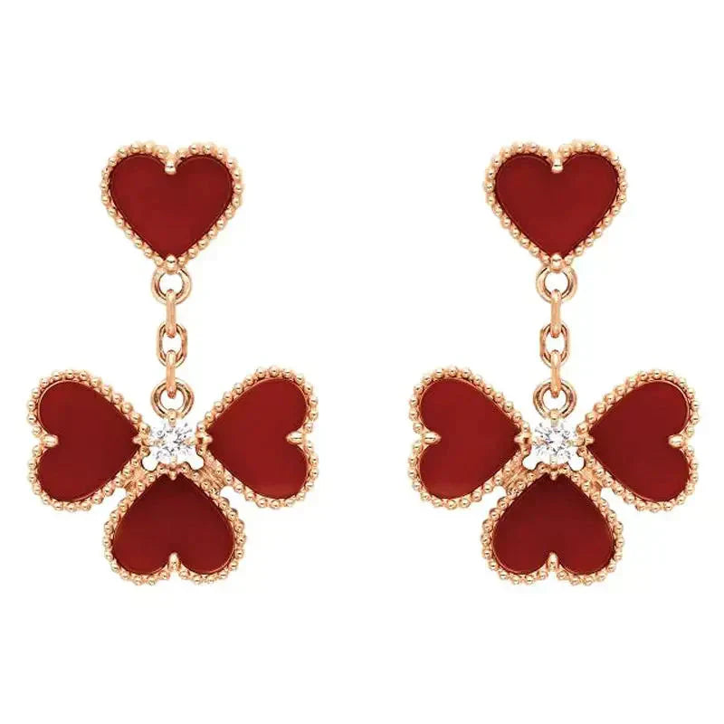 [Regal Gem]SWEET CLOVER CARNELIAN EARRINGS