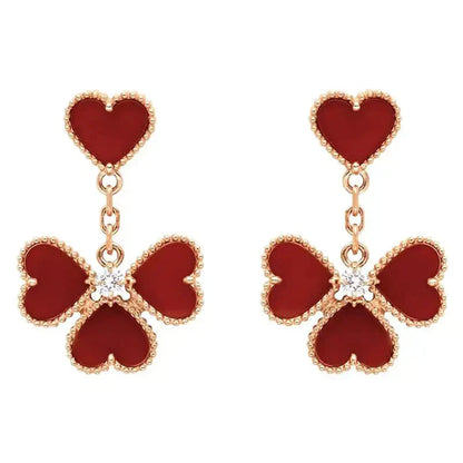 [Regal Gem]SWEET CLOVER CARNELIAN EARRINGS