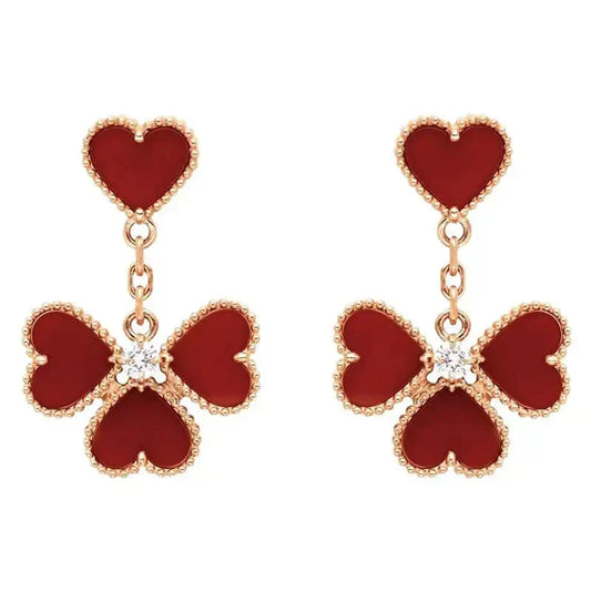 [Regal Gem]SWEET CLOVER CARNELIAN EARRINGS