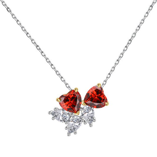 [Regal Gem Jewelry]Dainty Red Heart Necklace