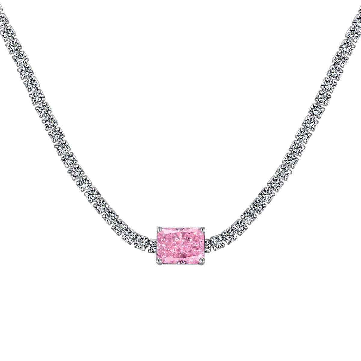 [Regal Gem Jewelry]2.0 carat Ornate Emerald Cut Necklace