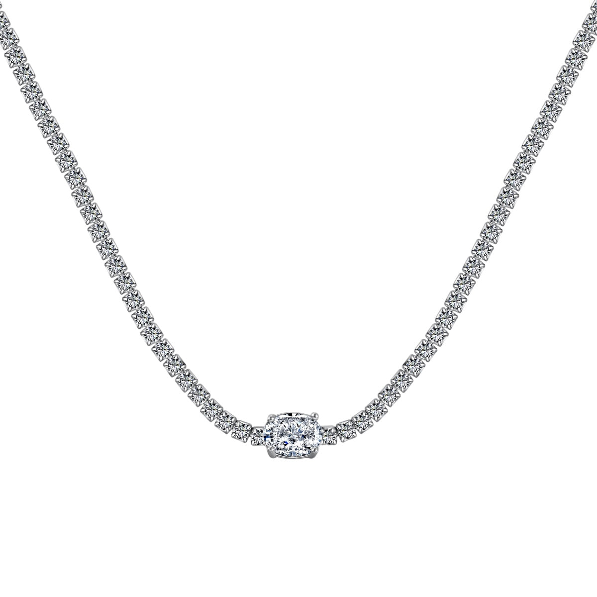 [Regal Gem Jewelry]1.0 Carat Shining Oval Cut Necklace